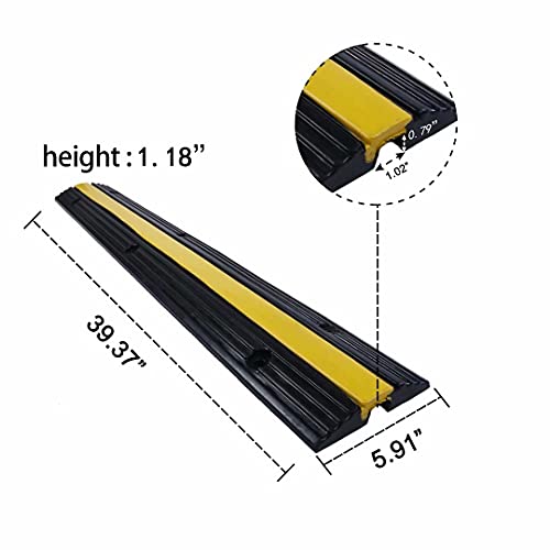 Rubber Cable Ramp Cord Cover Cable Protector Ramps Wire Hose Protective 1 Channel 22000Lbs Load Capacity Traffic Speed Bump for Asphalt Concrete Gravel Driveway Indoor Outdoor, 3 Pack - color: 3 pack