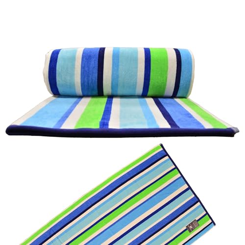 U.S. Polo Assn. Oversized (40” x 70”) Striped Nautical Design Beach Towel - Luxury Plush Cotton Hotel Quality for Bath, Pool - Myrtle Stripe - color: Myrtle Stripe, size: 40" x 70"