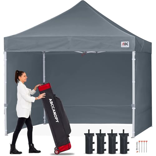 ABCCANOPY Ez Pop Up Canopy Tent with Sidewalls 10x10 Commercial -Series, Dark Gray - color: Dark Gray, size: 10X10