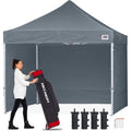 ABCCANOPY Ez Pop Up Canopy Tent with Sidewalls 10x10 Commercial -Series, Dark Gray - color: Dark Gray, size: 10X10