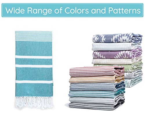 Premium Turkish Beach Towel (35”x 67”) – Lightweight, Quick Dry Beach Towel, Sand-Free, 100% Cotton – Teal - color: Teal