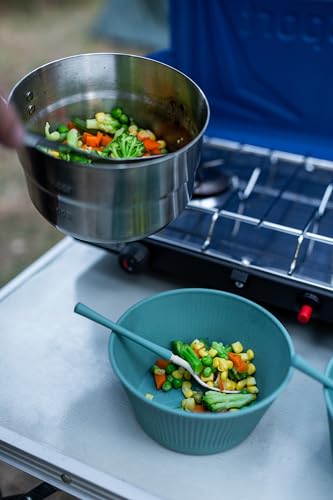 Stansport Stainless Steel Camping Cookware Set – Durable Nesting Mess Kit for Backpacking, Hiking & Outdoor Cooking – Compact Portable Pot & Pan with Carry Bag – Multiple Sizes for Family to Solo Use - style: 12 Piece