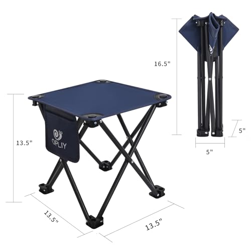 Opliy Camping Stool 2 Pack,13.5 Inch Portable Folding Stool for Outdoor Gardening and Beach Hiking Fishing,Foot Stool with Carry Bag (Blue) - color: Blue