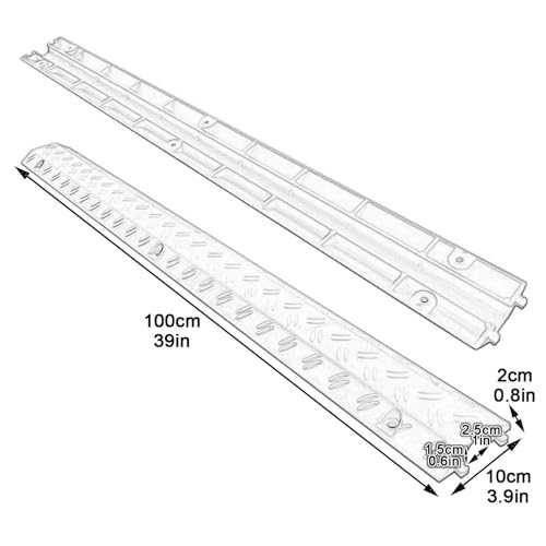 Drive Over Cable Protector 1 Channel Cable Ramps 2000 Lbs Max with Fixing Holes Speed Bumps for Outdoor & Indoor Use(Yellow) - color: Yellow