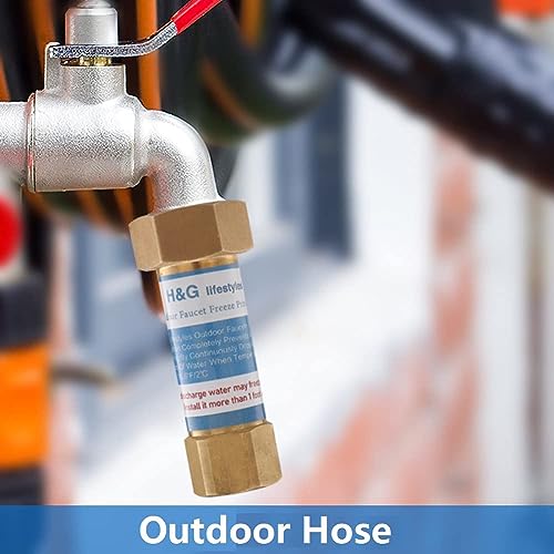 H&G lifestyles Outdoor Faucet Freeze Protection, Heavy Duty Brass Spigot Replacement for Faucet Covers for Winter, Freeze Proof Protector, Easy to Install, Saves Water