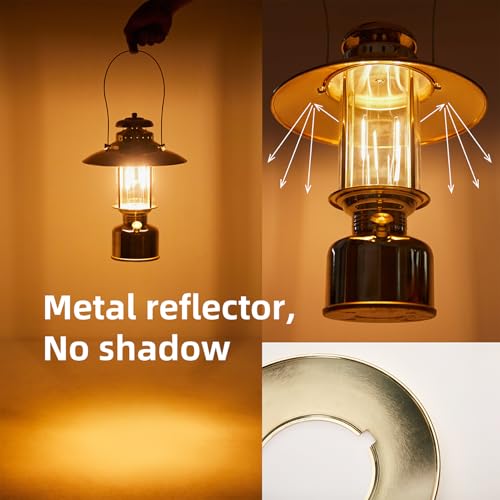 Large 18” Metal RetroLED Camping Lantern, 6500mAh Rechargeable Battery Last 17-500 Hours Camping Lamp, Classic Dimmable Hanging Lantern, Vintage Camping Light for Courtyard Outdoor Decoration - style: Large Retro Gold