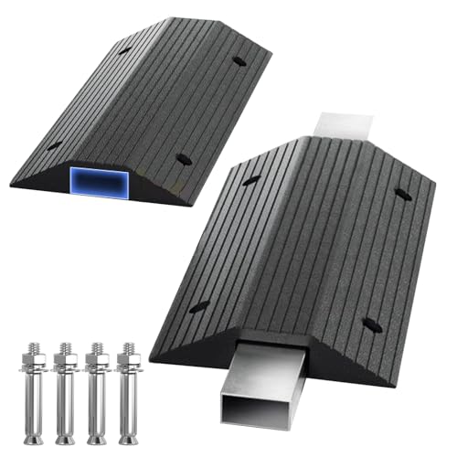 Rubber Ramps for Door Threshold Outdoor Cable Protector Cover Anti-Slip 600 Lbs Capacity, Screw Fixing for Driveways, Gardens & Industrial Use(10x50x80cm/3.9x19x39in) - size: 10x50x80cm/3.9x19x39in