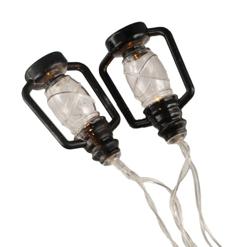 20 LEDs /10ft Black Lantern String Lights Mini Kerosene Lamp Battery Powered Fairy String Lights for Indoor Outdoor Patio Decorations