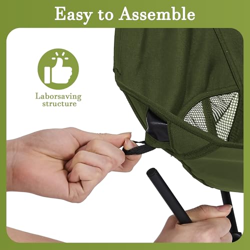 Ultralight Camping Chair,Compact Folding Chair with Anti-Sinking Large Feet and Storage Bag,Lightweight Backpack Chair for Naturehike,Travel,Beach,Hiking - color: Army Green