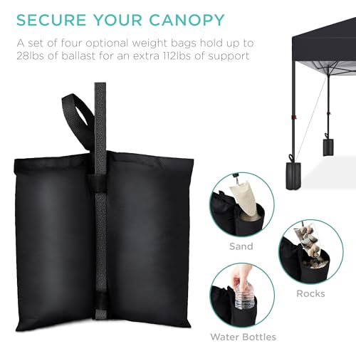 Best Choice Products 10x10ft Pop Up Canopy Tent, Outdoor Shade, 1 Person 1 Minute Set Up, Carry Case, 4 Weight Bags - Black - color: Black, size: 10x10ft
