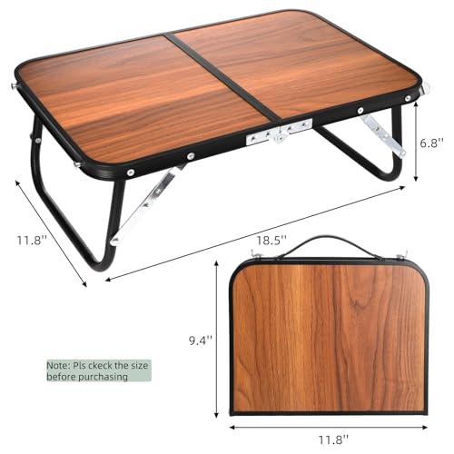 Folding Camping Table, Mini Portable Beach Table with Carry Handle, Ultralight Compact Picnic Dining Low Table for Grill, Indoor Outdoor, Garden, Patio, BBQ, Party