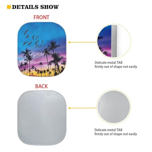 Classic Beach Car Windshield Sun Shade 2 Pieces Portable Windshield Sun Shade Space Sun Shield Automotive Interior Sun Protection Protect Your Car Block The Sunlight - color: Classic Beach