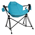 Hammock Camping Chair Folding 350lbs Foldable Portable Rocking Chairs for Adults Outside Swinging Camp with Stand Lawn Garden Hanging Outdoor - color: Blue Edging