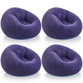 Realspring Inflatable Bean Bag Chairs Outdoor Blow up Camping Chairs Inflatable Lazy Sofa Folding Portable Bean Bag Loungers Couch for Movie Night(Blue,4 Pcs) - color: Blue