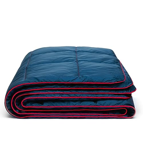 Camping Blanket,MINI Puffy Blanket Lightweight Windproof Water Resistant for Outdoors,Hiking,Beach,Car,Picnic,Stadium - color: Navy, size: 39"x55"