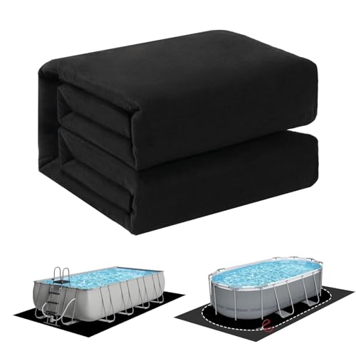 Safana Upgrade Thicken 12 x 18 ft Rectangular Pool Liner Pad for Rectangle/Oval Above Ground Pool, 300g/㎡ Seamless Swimming Pool Mat, Under Pool Padding, Puncture Protection, Extend Liner Life - size: Rectangle/Oval 12x18 FT