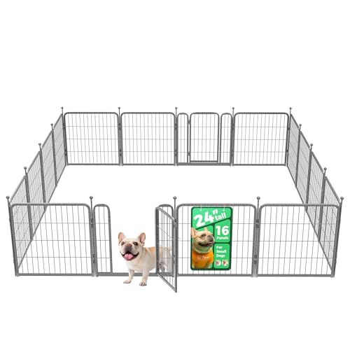 FXW Aster Dog Playpen Designed for Yard, 24inch 16 Panels - size: 24"H & 16 Panels