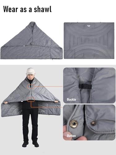 iClimb 3M Thinsulate Insulation Warm Camping Blanket Ultralight Compact - color: Light Grey, size: 39” × 57”, 0.62 lb