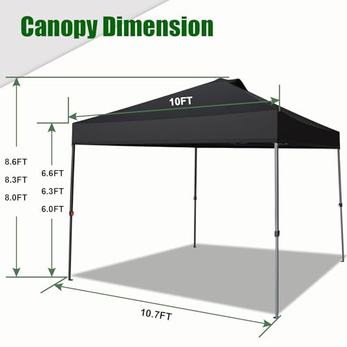 Eurmax USA NOMATTER ONE-Person Open&Close 10x10ft Pop Up Canopy Tent，Portable Shelter Canopy for Outdoor Events，Instant Canopies, Temporary Sunshade,Bonus 4 Sand Bags(White) - color: White, size: 10x10 nomatter