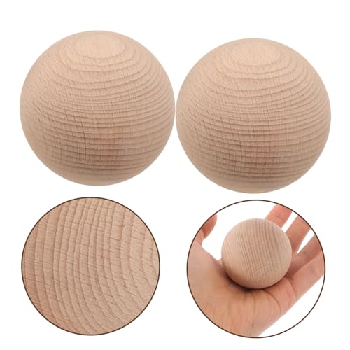 SUPVOX 3Pcs Beech Wood Golf Ball Set for Outdoor Games Multi-Functional Balls for Croquet Bocce and Backyard Activities Family Fun