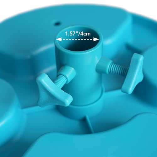 AMMSUN 13" Beach Umbrella Table Tray for Beach, Patio, Garden, Swimming Pool with Cup Holders, Snack Compartments Teal - color: Teal