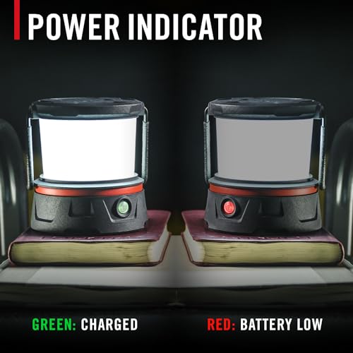 COAST EAL10R 500 Lumen Rechargeable Emergency Camping Lantern with Red Flashing Mode, Carabiner, Diffuser, Foldeable Handle, Moonglow™ Low Mode, 72 Hours of Runtime