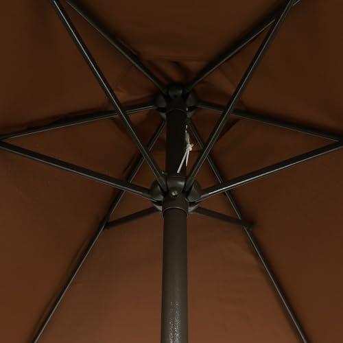 Blissun 7.5 ft Patio Umbrella, Yard Umbrella, Outdoor Market Umbrella with Push Button Tilt Crank, Brown - color: Brown