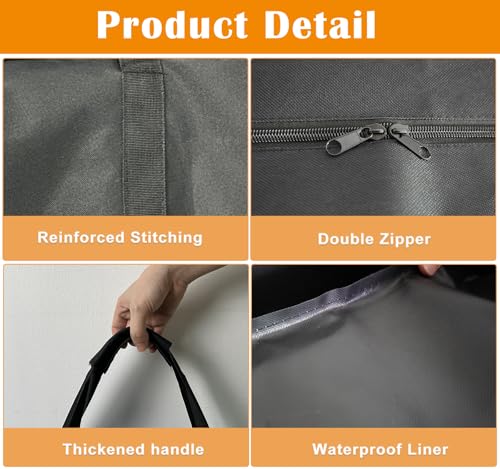 LWFCOEE 50 Inch Waterproof Heavy Duty Dog Fence Travel Bag, Fits 8 Panels Dog Pen and 9 Stakes, 52"x32.3"x6.5" - style: Fits Under 50"hx32"w 8 Panels Dog Playpen and 9 Stakes
