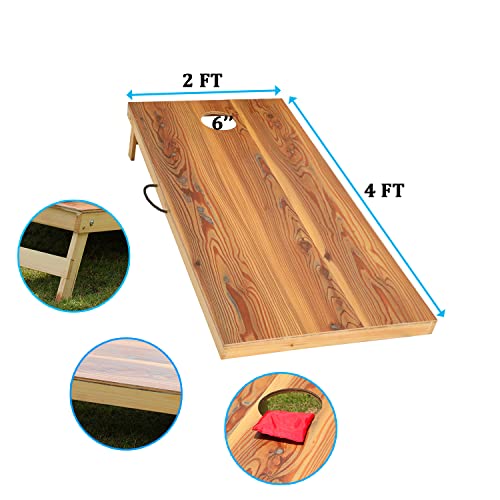 Solid Wood Premium Corn Hole Outdoor Game Set, 2 Regulation and Waterproof Cornhole Game Boards, with 8 Toss Bags, Perfect for Outdoor Indoor - style: L: 2×4feet