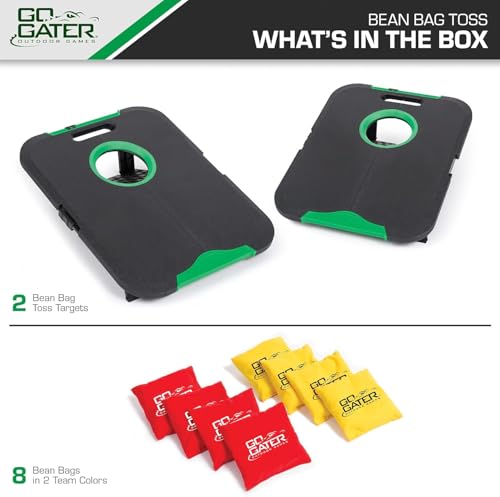 EastPoint Sports Go! Gater Cornhole – Light-Up and Travel Versions – Easy Storage & Light-Weight – Perfect for Outdoor and Indoor Play - style: Standard Board - Black/Green