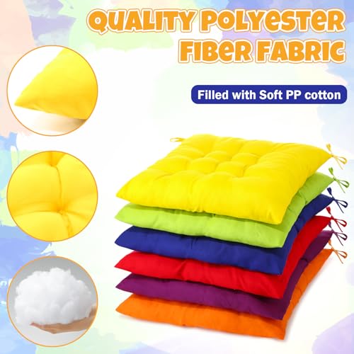Geetery 12 Pcs Floor Pillows Bulk Seating Cushions for Floor Chair 15.7'' Large Meditation Cushion for Yoga Living Room Tatami Bedroom Balcony Office (Colorful,Square) - color: Colorful, size: Square
