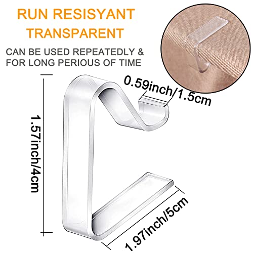 24 Pieces Transparent Clear Tablecloth Clips, Plastic Table Cloth Clips，Windproof Table Cover Holder Clamps，Table Cloth Holder for Christmas Home Wedding Party Indoor Outdoor Camping Picnic(24, Small) - size: Small