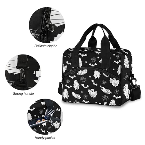 Skull Gothic Insulated Lunch Bag Reusable Lunch Tote Bag Cooler Bag for Women Men Adult Lunch Box with Adjustable Shoulder Strap Leakproof Lunch Bag for Work School Picnic Camping - color: color-1