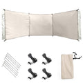 Wind Screen 98x28in Foldable Wind Blocker 210d Silver Coating Camping Windbreaks with Grommet 3 Panel Screen for Outdoor Beach Lawn Privacy Blocker Camping Windbreaks