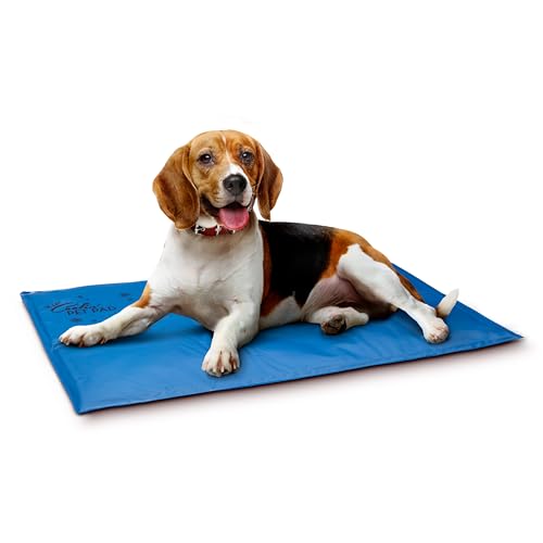 K&H Pet Products Coolin' Pet Pad Dog Mat, Portable Dog Cooling Mat for Travel or in Home, Perfect for Carriers, Crates, Outdoor Houses, Yards, Porches, Pet Beds & More - X-Large 38 X 27in Chill Blue - size: XL (27 in x 38 in)
