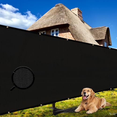 Shade&Beyond 5' X 50' Customized Size Privacy Screen Fence 170 GSM Fencing Mesh Shade Net Cover for Wall Garden Yard Backyard Indoor Outdoor Home Decoration, Black - color: Black, size: 0 5' x 5 0'