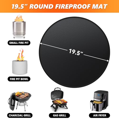 19.5" Fire Pit Mat for Solo Stove Mesa Tabletop Fire Pit, Fireproof Mat for Solo Stove Accessories, Small Under Grill Pad to Protect Your Table, Easy to Clean, Reusable - color: 19.5x19.5 inch