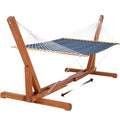SUNCREAT Stand Alone Hammocks for Outside, Patio Portable Hammock with Stand, Navy - color: Quick Dry- Navy