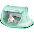 Baby Beach Tent,Large Pop Up Beach Tent Sun Shade for Beach,Portable Baby Travel Tent with Mosquito Net,Indoor Baby Play Tent,UPF 50+ UV Protection Sun Shelters for Infants - style: Green