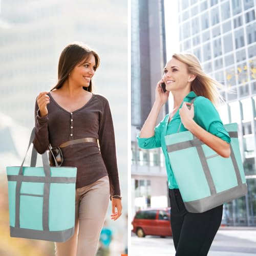 Insulated Reusable Tote Bag for Grocery Shopping for Women/Men, Pizza/Food Delivery Bag to Keep Food Cold/Hot for Commercial Food Transport, Cooler bags for Travel/Beach/Picnic, Green - color: Green, size: Non-Waterproof