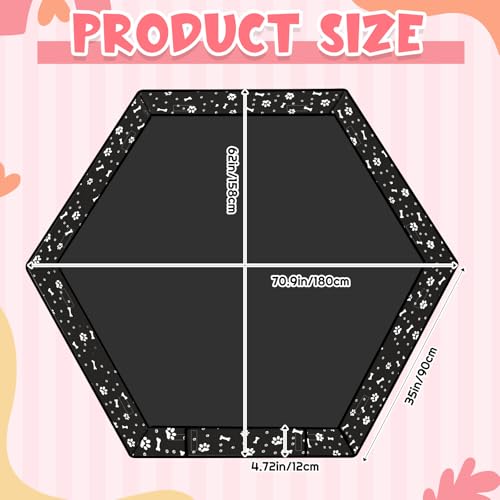 Marsui Dog Playpen Bottom Pad Fits for 36inch W and 24inch H 6 Panels Exercise Pet Dog Mat Puppy Crate Pad Reusable Washable Pet Training Pee Mat Hoop and Loop Design, Playpen Not Included(Black) - color: Black