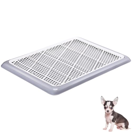 Mifoci Dog Training Pad Holder with Mesh Tray Non-Slip Leak Proof Puppy Potty Tray for Small Medium Large Dogs Pee Pad Holder Easy Clean Indoor Bathroom(19.69 x 14.17 Inch) - size: 19.69 x 14.17 Inch