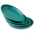 Unbreakable Reusable Plates Set of 4, 7.9 Inch Wheat Straw Plates, Microwave Safe BPA Free Dinnerware for Dessert, Salad & Daily Use - color: Dark Green