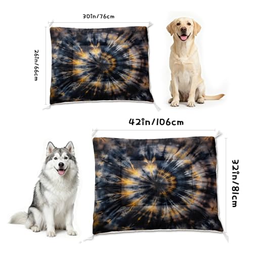 Nttopship Dog Cat Bed Mat Ultra Soft Fluffy Pet Bed Washable Fashion Dog Crate Beds Comfy Comfy Pet Sleeping Pad Suitable for Pet Raised Bed(30"x26",Tie-Dye) - color: Tie-Dye, size: Medium