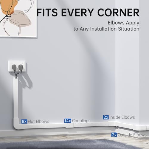 Delamu Cable Hider, 315in Cord Covers for Wires on Wall, One-Cord Cord Hider, Paintable Wire Hiders Wire Covers for Cords, Cable Management for Hiding 3-4 Wires, 20x L15.7 W0.1.18 H0.60in, White - size: 315in x 1.18in x 0.67in