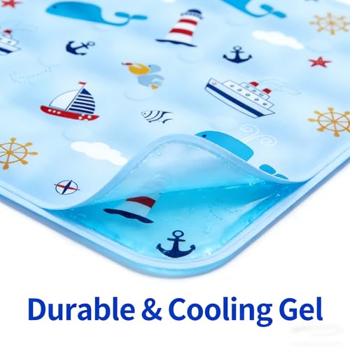 Water Fillable Pet Cooling Mat Pressure-Activated Gel Pad for Dogs & Cats, Scratch-Resistant Summer Cooling Bed (Ocean World (Blue), X-Large) - color: Ocean World (Blue), size: X-Large