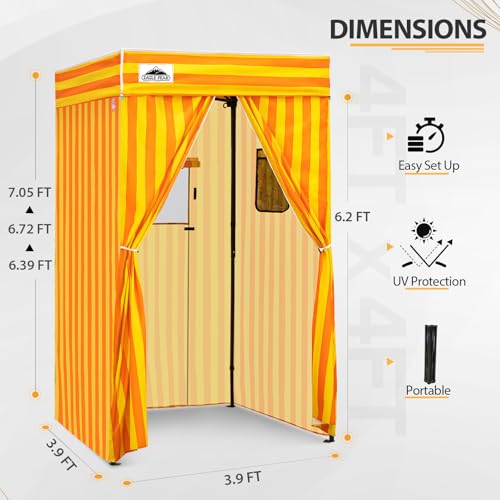 EAGLE PEAK Flex Compact 4x4 Pop-up Canopy Changing Room, Portable Privacy Dressing Room for Indoor Fashion Photoshoots, Camping, or Pool, Yellow/Orange - color: Yellow/Orange, size: 4x4 ft