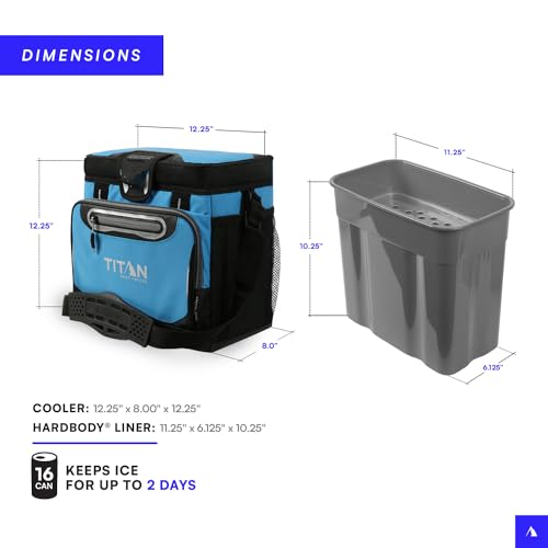 Titan by Arctic Zone Deep Freeze Cooler - Zipperless Hardbody Cooler - Deep Freeze Insulation, HardBody Liner, and SmartShelf - color: Process Blue, size: 16 Can