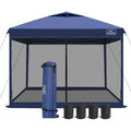 KAMPKEEPER 10x10 Pop-Up Canopy Tent, Waterproof Portable Shade with Screen Walls, Adjustable Instant Outdoor Shelter for Camping, Backyard, and Events, Navy Blue - color: Navy Blue