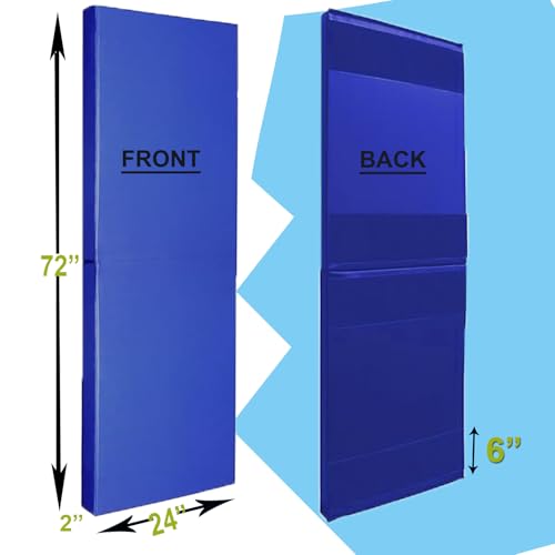 Basketball Wall Panels, 2" Thick Wall Pads for Gym, Gym Wall Padding with Waterproof Leather, Anti Collision Padded Foam Mat Protection for Kids Basketball Hoops - color: Blue, size: 72"x24"x2"